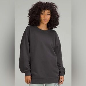 Lululemon Perfectly Oversized Crew Neck Sweater Graphic Grey Size 8